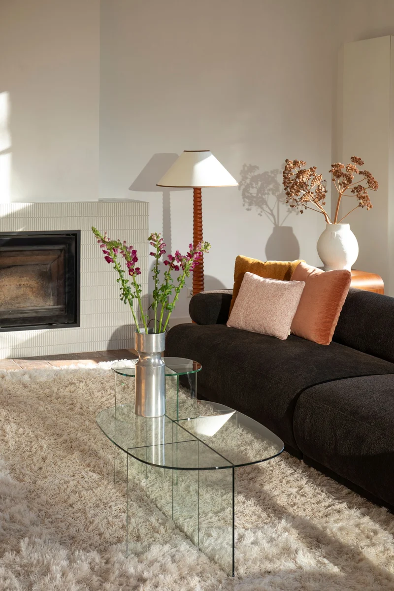 Couchtisch Linea Transparent aus Glas mit ovaler Platte von Zuiver