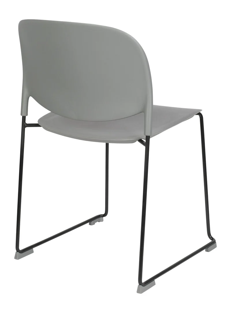 Esszimmerstuhl Stacks im 4er-Set, Grau, stapelbar aus Kunststoff