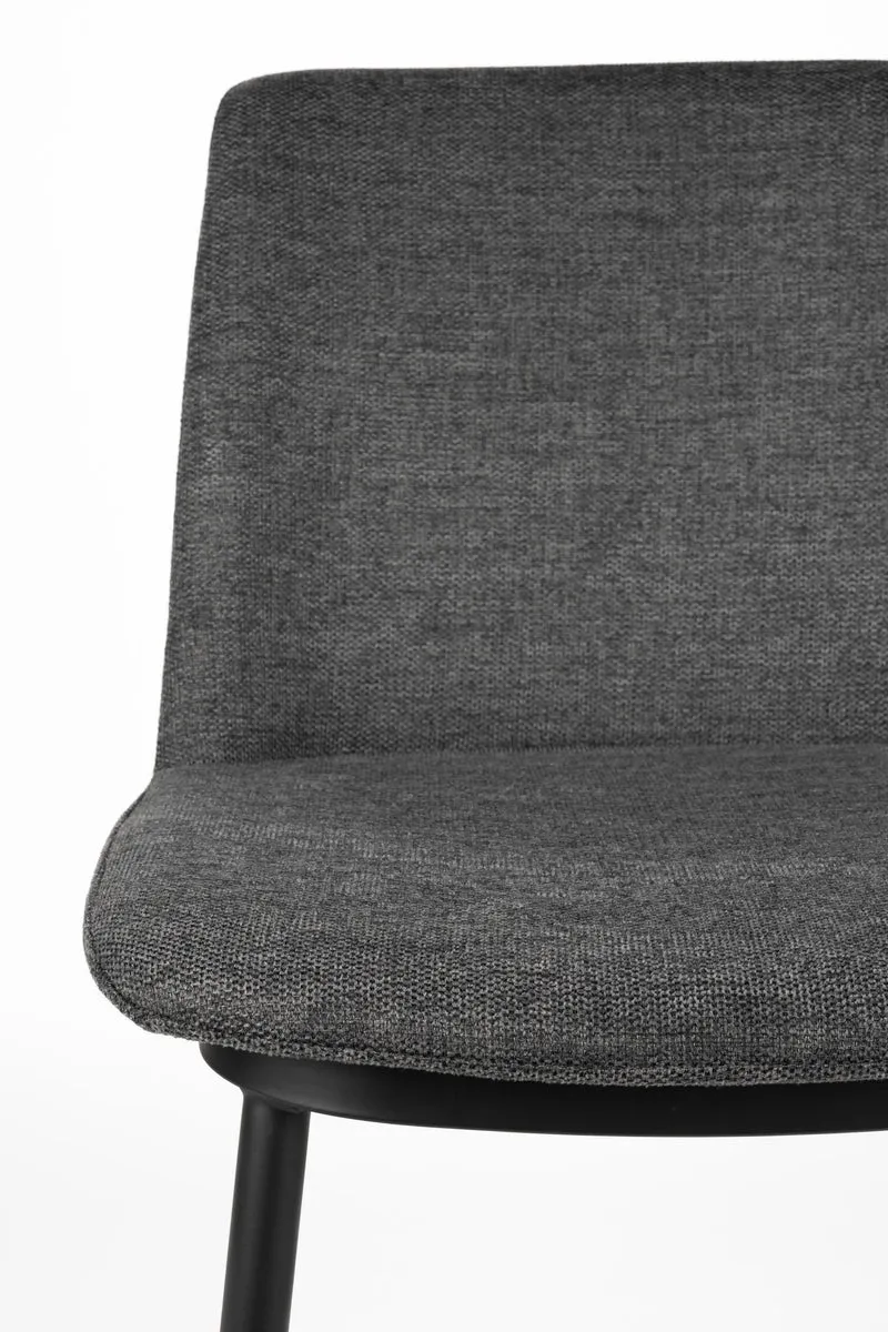 Barhocker Lionel im 2er-Set, Dunkelgrau mit Stoff und Metallgestell