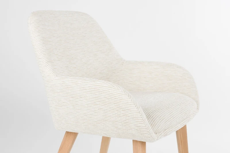 Esszimmerstuhl Loua im 2er-Set, Off-White mit Polsterschale
