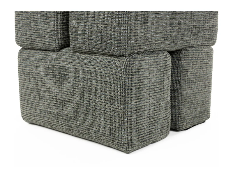 Hocker Staple im Blockdesign, Grün mit weichem Polyesterbezug