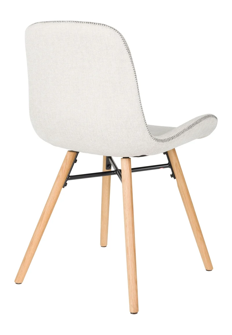 Esszimmerstuhl Lester im 2er-Set, Beige mit Eichenholz-Gestell