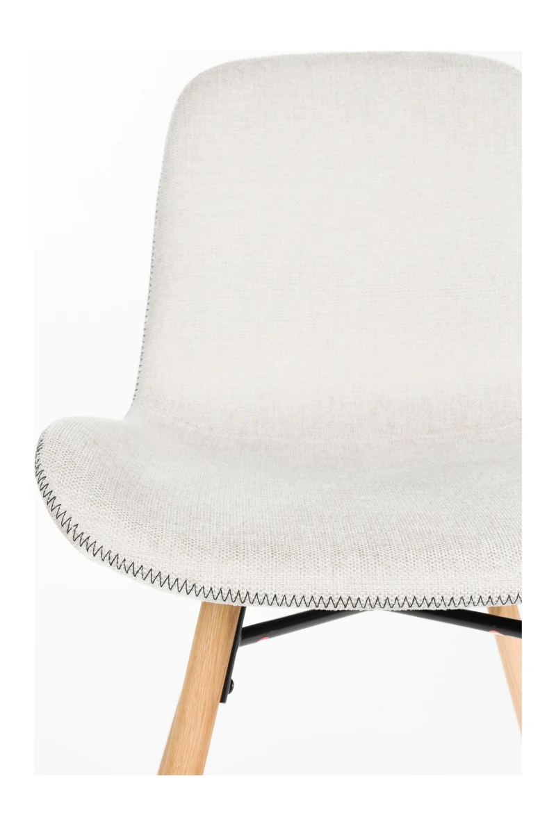 Esszimmerstuhl Lester im 2er-Set, Beige mit Eichenholz-Gestell