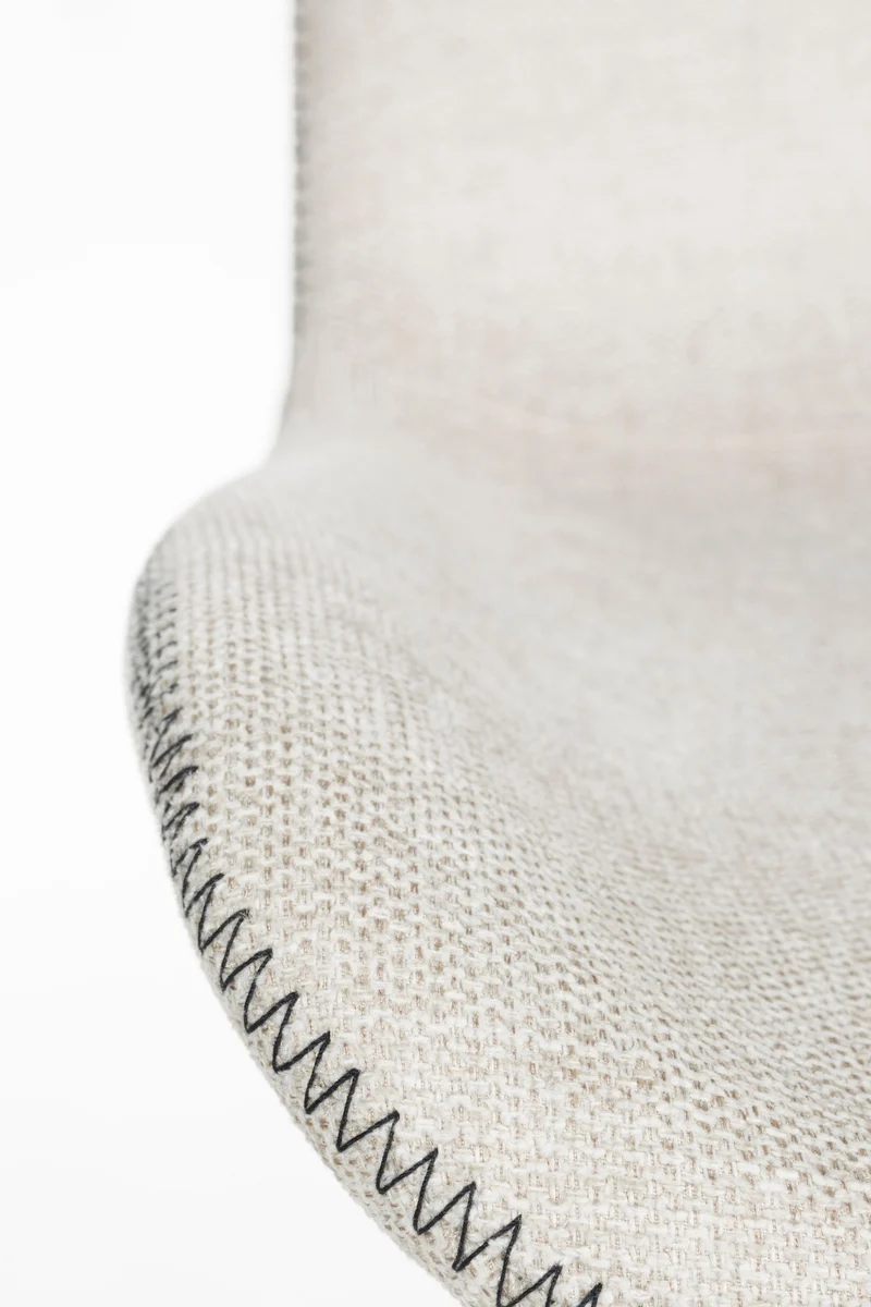 Esszimmerstuhl Lester im 2er-Set, Beige mit Eichenholz-Gestell
