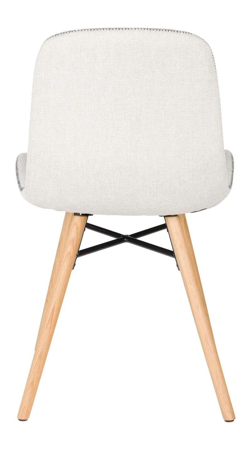 Esszimmerstuhl Lester im 2er-Set, Beige mit Eichenholz-Gestell