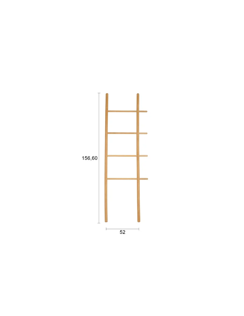 Dekoleiter Jhon aus Eichenholz, Natur, 156,5 cm für Wohnzimmer & Flur