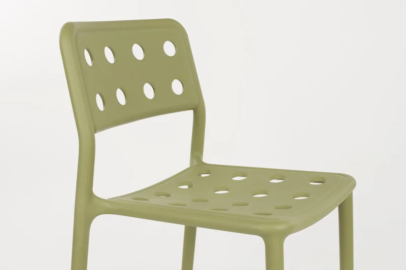 Gartenstuhl Serra im 4er-Set, Grün aus Kunststoff für Balkon