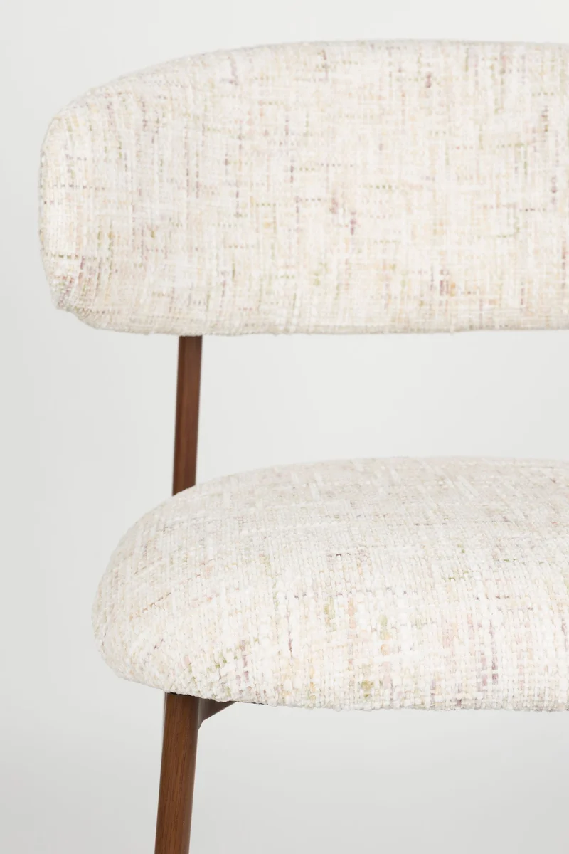 Barhocker Claes im 2er-Set, Off-White mit Eisengestell für Esszimmer