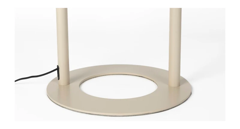 Stehlampe Arch Zuiver in Beige mit Acrylglas-Schirm und Eisengestell