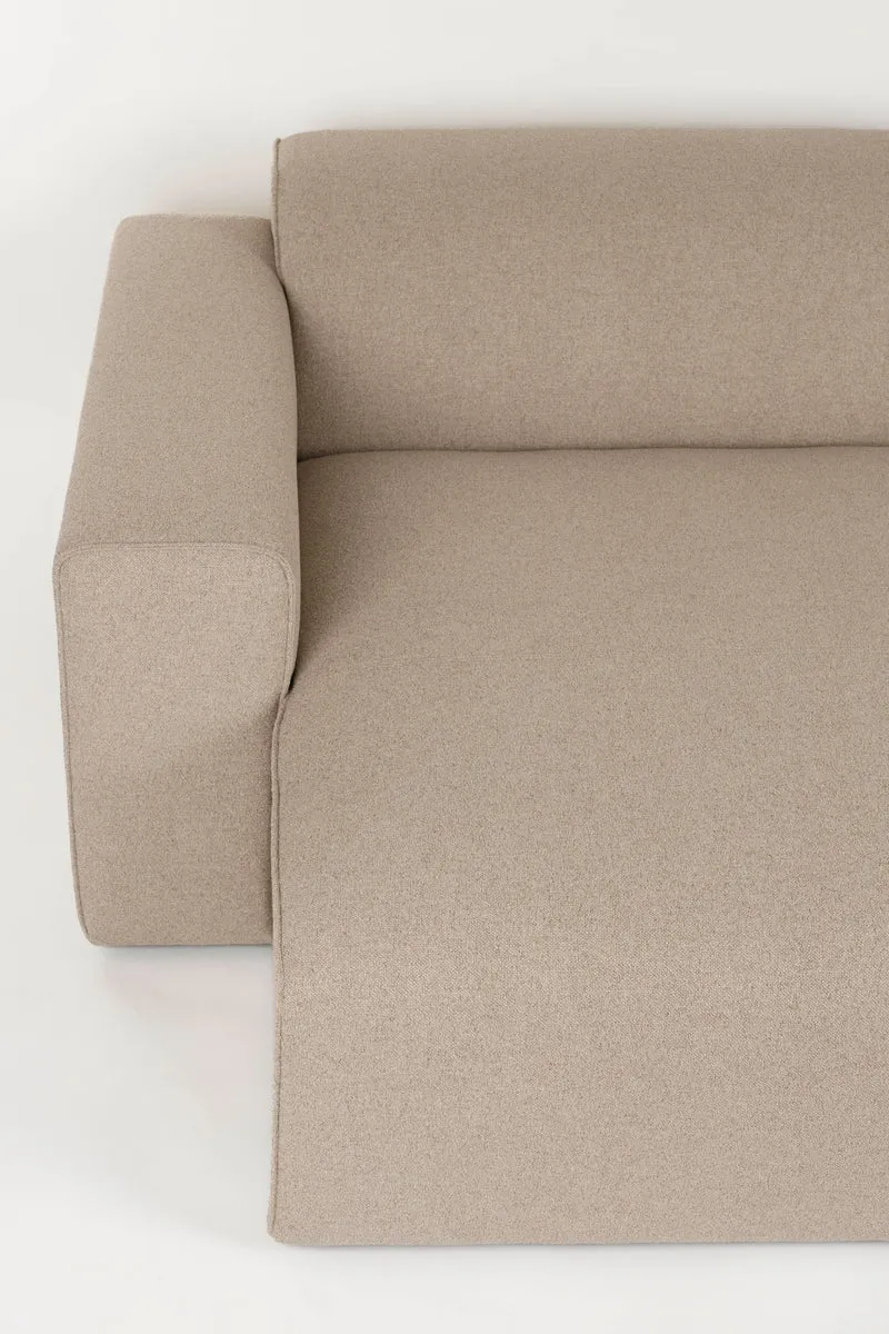 Sofa Milka 3-Sitzer links Cappuccino mit Chaiselongue von Zuiver