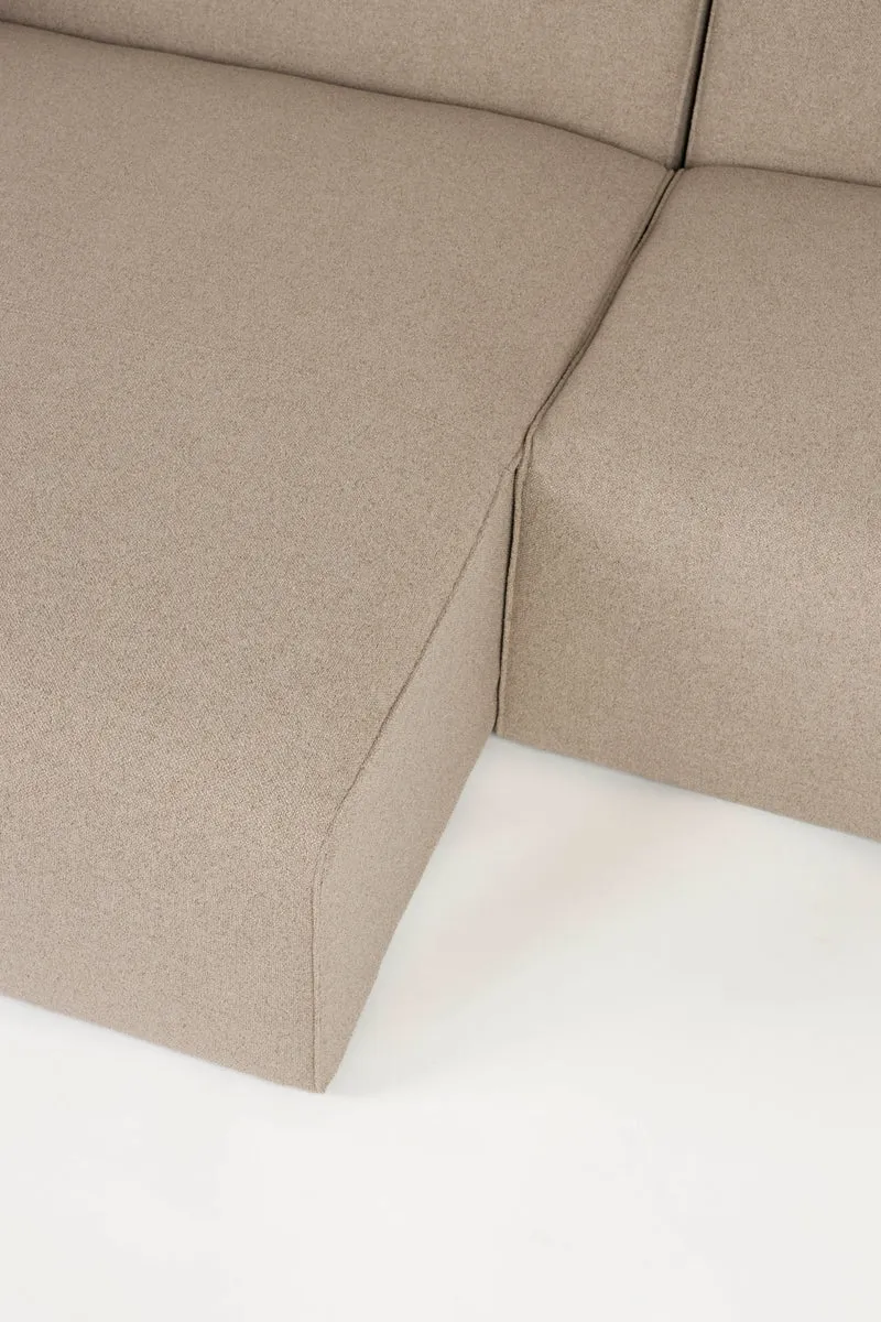 Sofa Milka 3-Sitzer links Cappuccino mit Chaiselongue von Zuiver