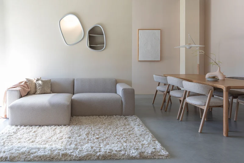Sofa Milka 3-Sitzer links Cappuccino mit Chaiselongue von Zuiver