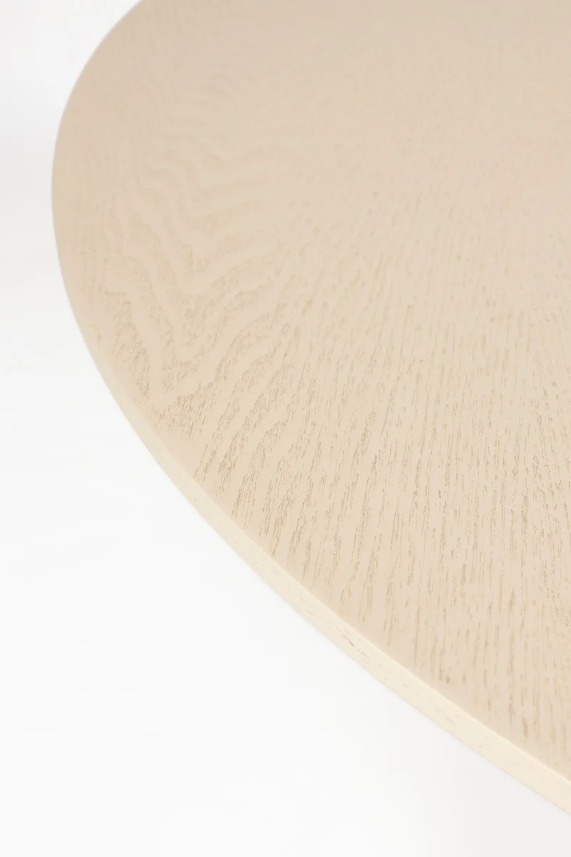 Esstisch Pilar Rund aus Eschenfurnier in Beige, Ø100 cm, Zuiver