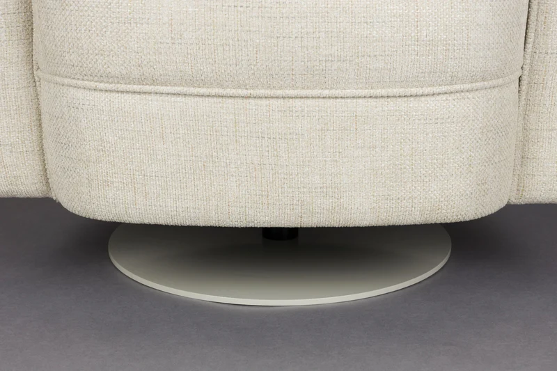 Loungesessel Flower Beige mit drehbarem Gestell im Boho-Retro-Stil