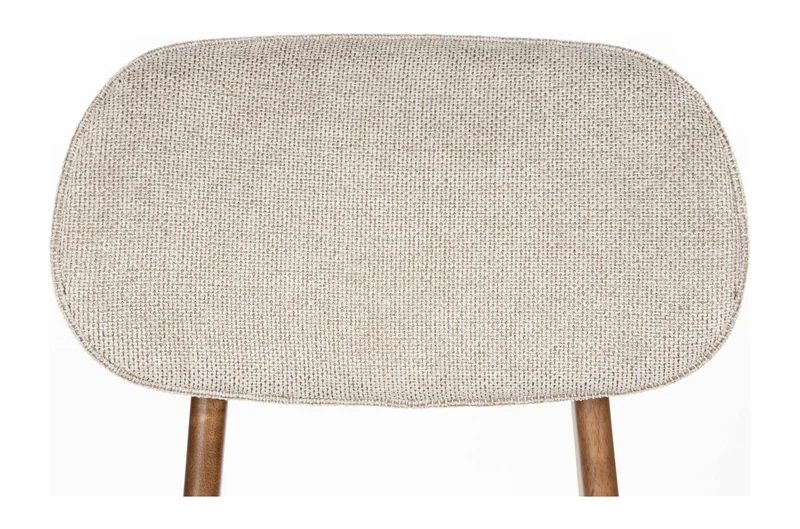 Barhocker Marais im 2er-Set, Beige mit Walnuss-Gestell von Dutchbone