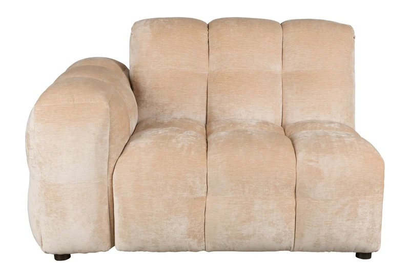 Sofa-Element Hackman mit Armlehne links, Velours Beige von Dutchbone