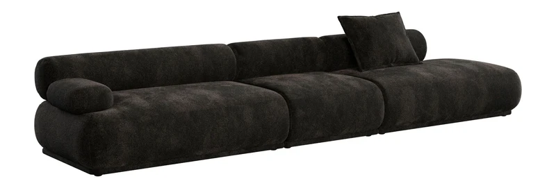 Sofa Rembrandt 4,5-Sitzer Dark Brown mit Rippstoff-Bezug von Zuiver