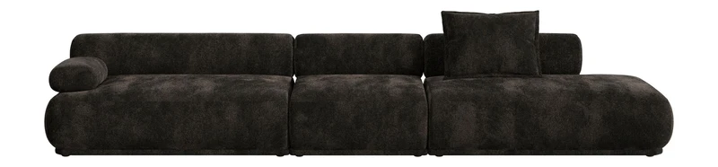 Sofa Rembrandt 4,5-Sitzer Dark Brown mit Rippstoff-Bezug von Zuiver