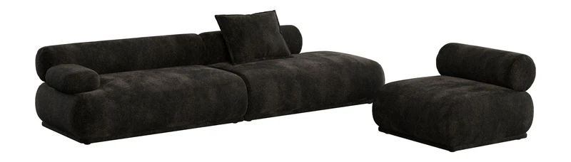 Sofa Rembrandt 4,5-Sitzer Dark Brown mit Rippstoff-Bezug von Zuiver