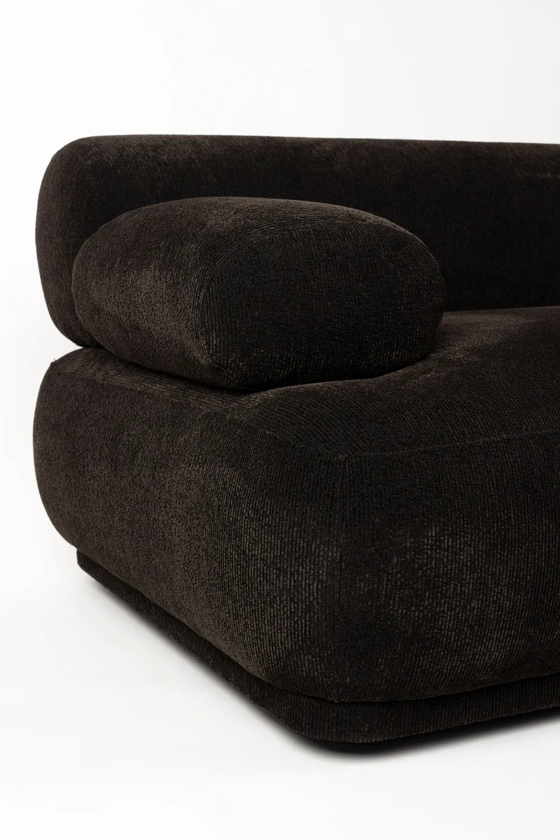 Ecksofa Rembrandt 7,5-Sitzer Links, Dark Brown mit Rippstoff
