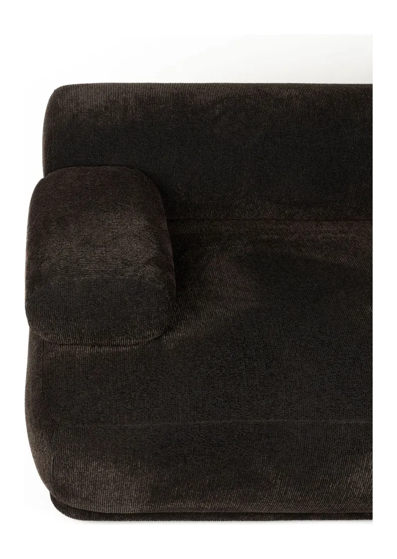 Ecksofa Rembrandt 7,5-Sitzer Links, Dark Brown mit Rippstoff