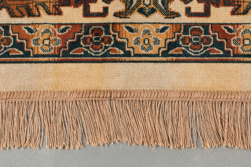 Teppich Raz 160x230 cm in Camel mit Fransen aus Viskose für Wohnzimmer