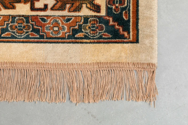 Teppich Raz 160x230 cm in Camel mit Fransen aus Viskose für Wohnzimmer