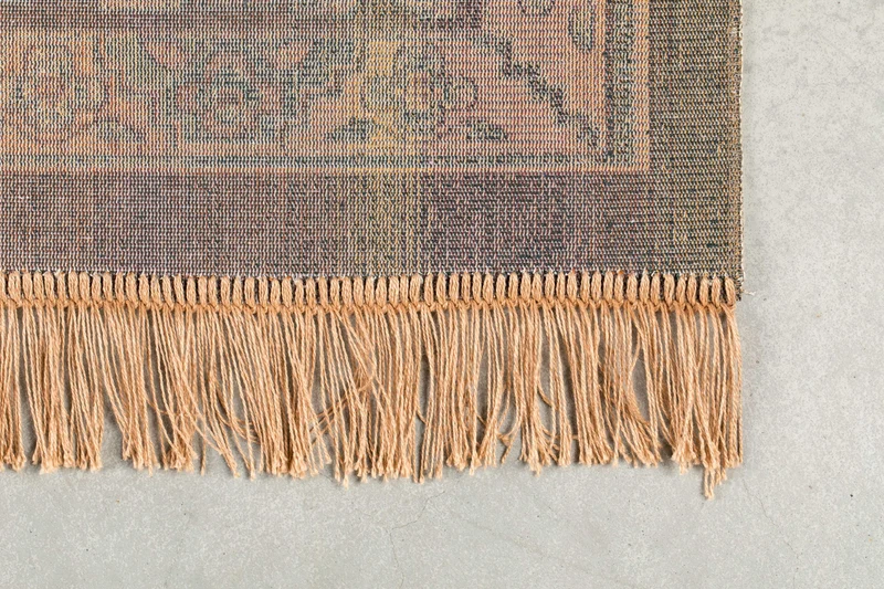Teppich Raz 160x230 cm in Camel mit Fransen aus Viskose für Wohnzimmer