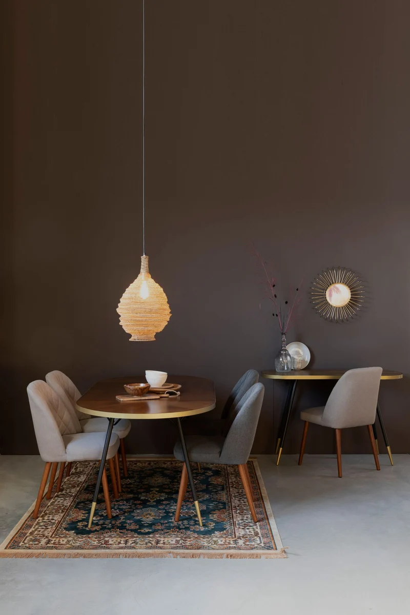 Teppich Raz 160x230 cm in Camel mit Fransen aus Viskose für Wohnzimmer