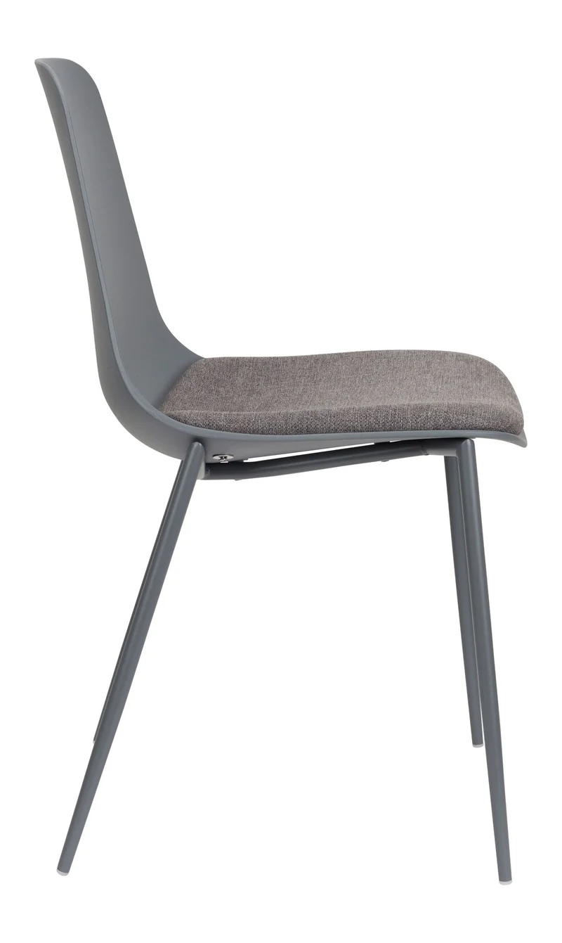 Esszimmerstuhl Jeffrey im 4er-Set, Grau mit Metallgestell