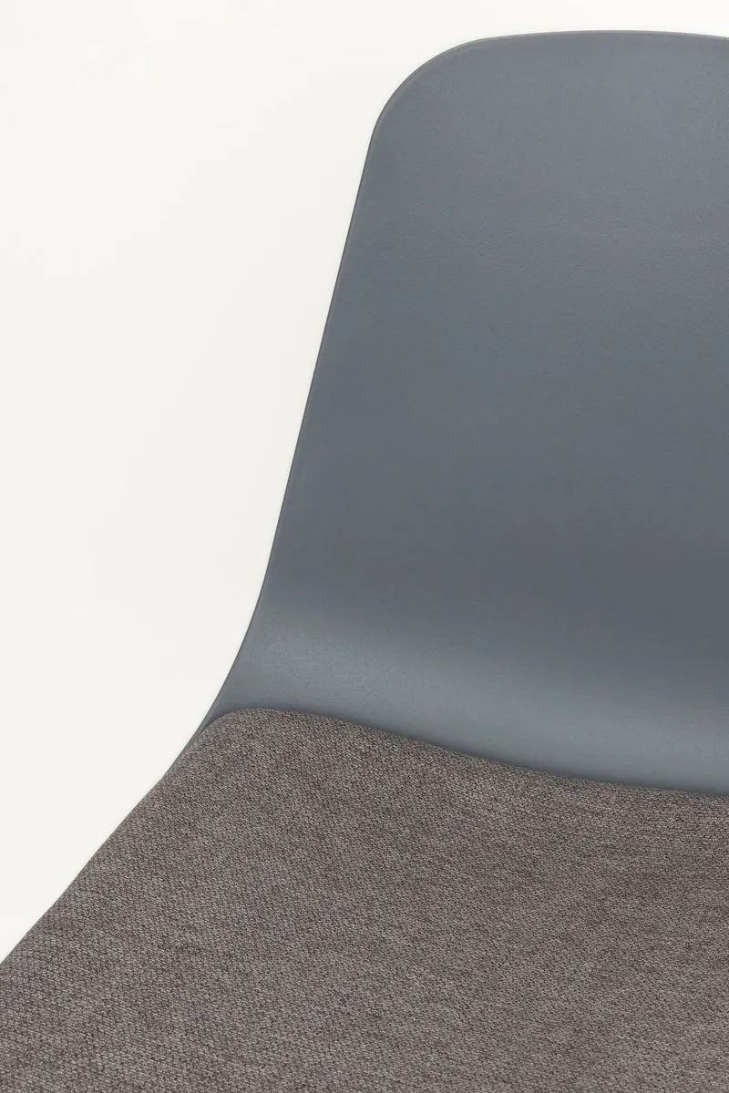 Esszimmerstuhl Jeffrey im 4er-Set, Grau mit Metallgestell