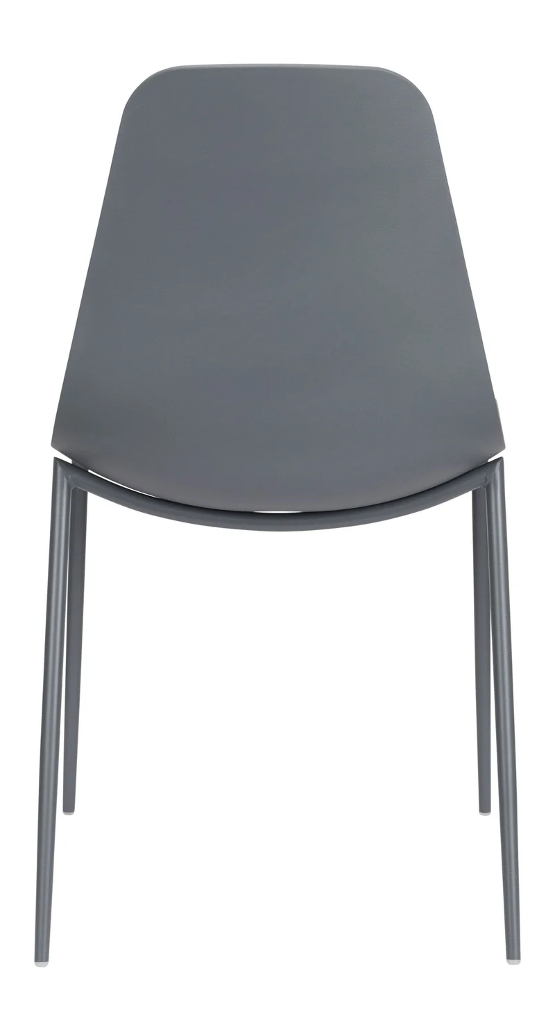 Esszimmerstuhl Jeffrey im 4er-Set, Grau mit Metallgestell