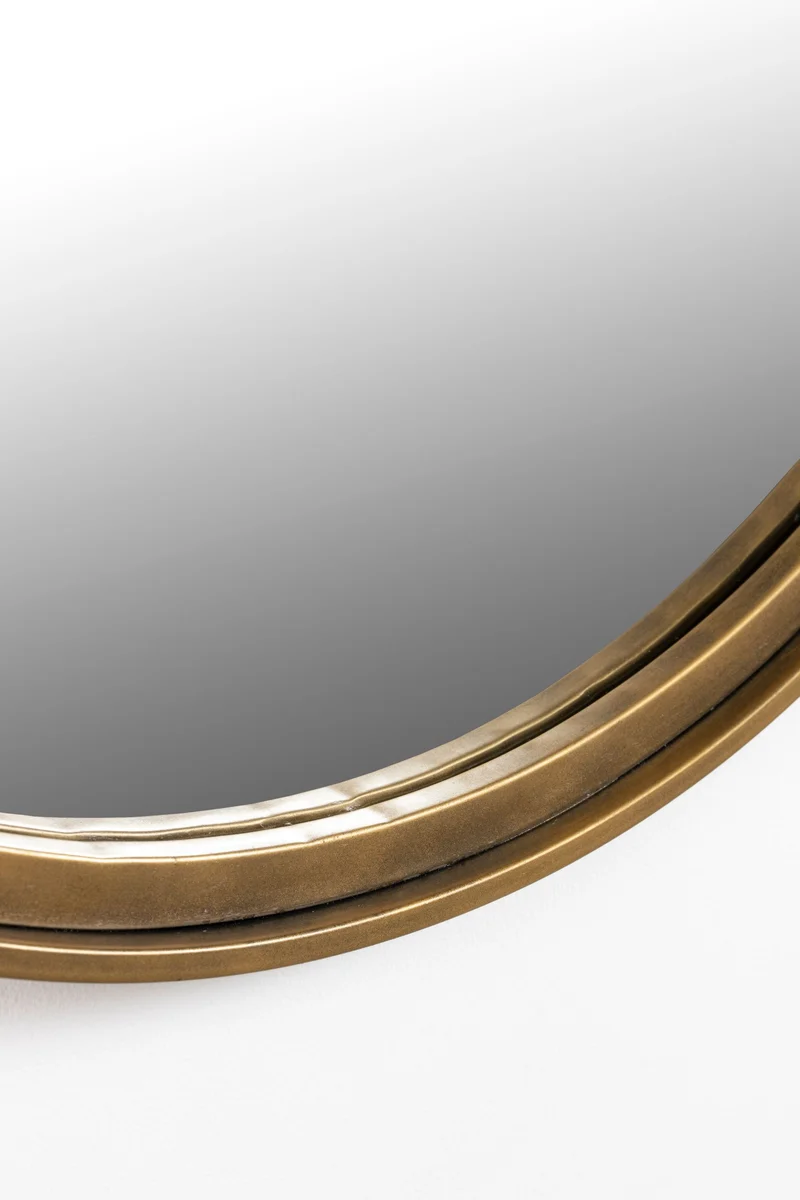 Wandspiegel Matz Oval aus Metall in Antique Brass, 60x160 cm