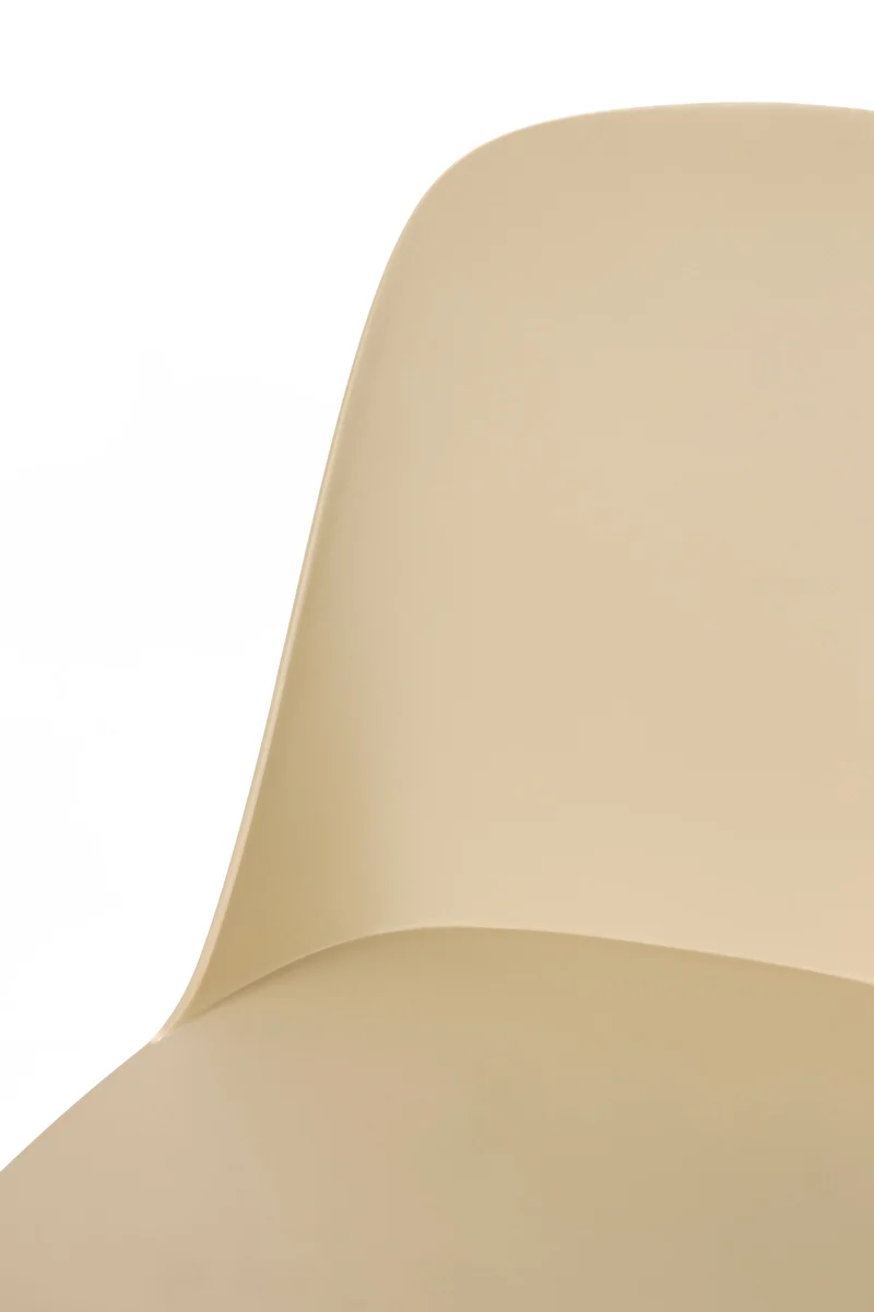 Esszimmerstuhl Pip im 2er-Set, Beige mit durchgefärbtem Metallgestell