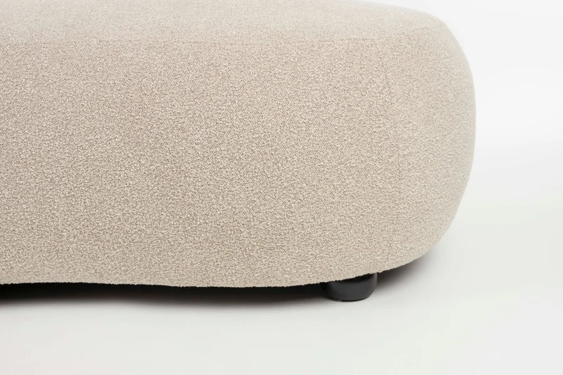 Sofa Noxx 2,5-Sitzer Beige mit weichem Teddy-Stoff-Bezug