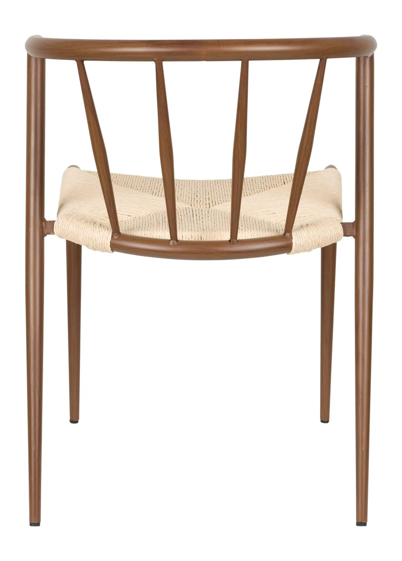 Esszimmerstuhl Che im 2er-Set, Walnut mit Seilsitz und Eisengestell