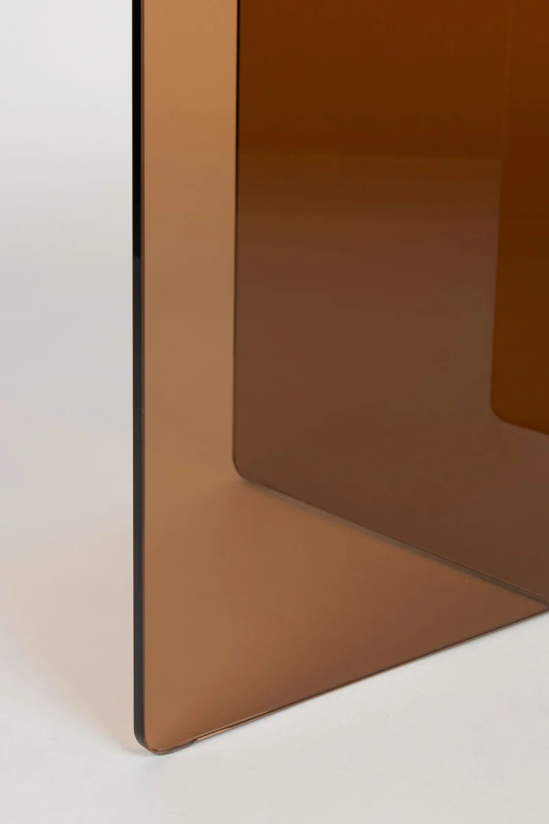 Couchtisch Linea Brown aus Glas mit ovaler Tischplatte von Zuiver