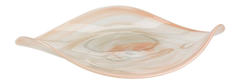 Tablett Maria von Zuiver aus Glas, Off-White mit Blush-Effekt