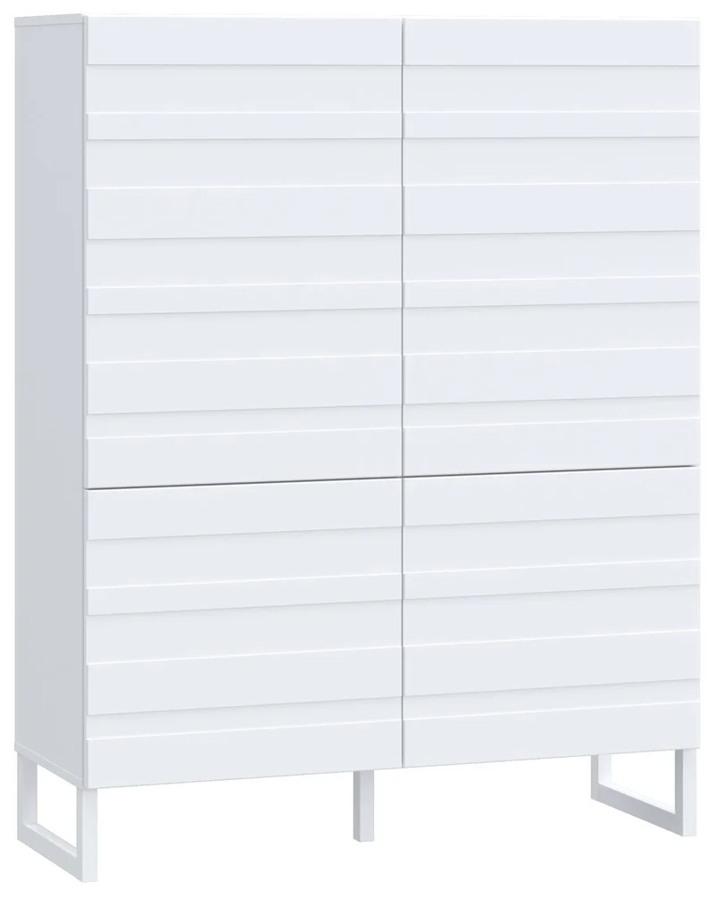 Highboard BRETANIA mit 4 Türen Weiß oder Salbei von Forte