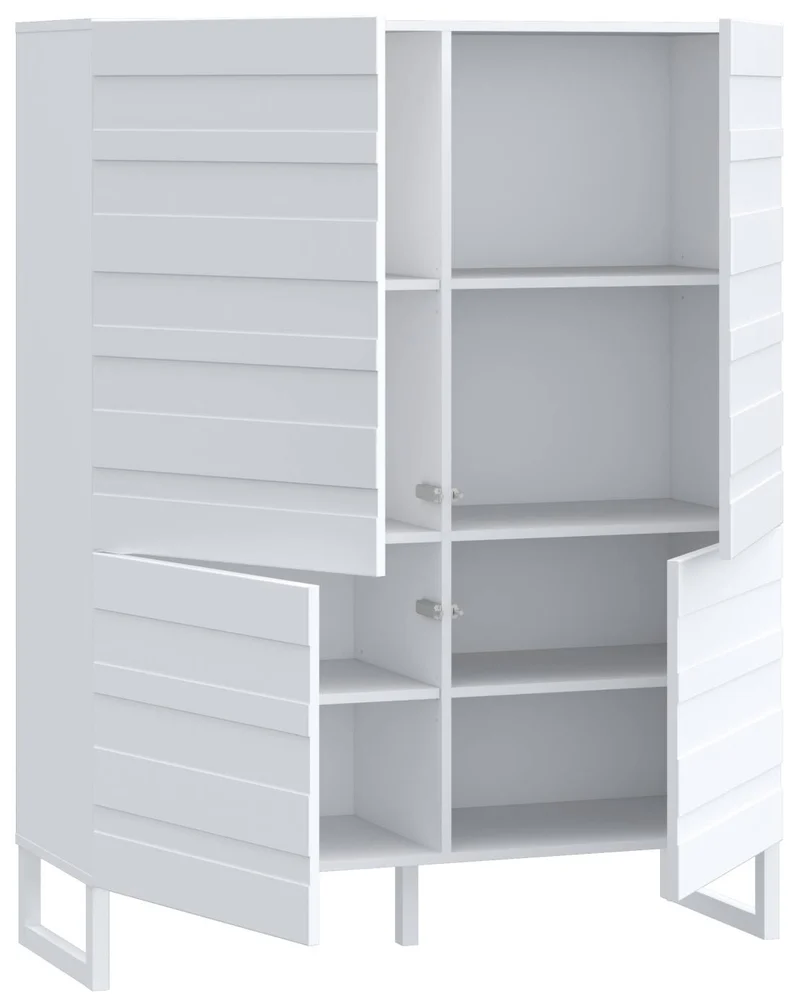 Highboard BRETANIA mit 4 Türen Weiß oder Salbei von Forte