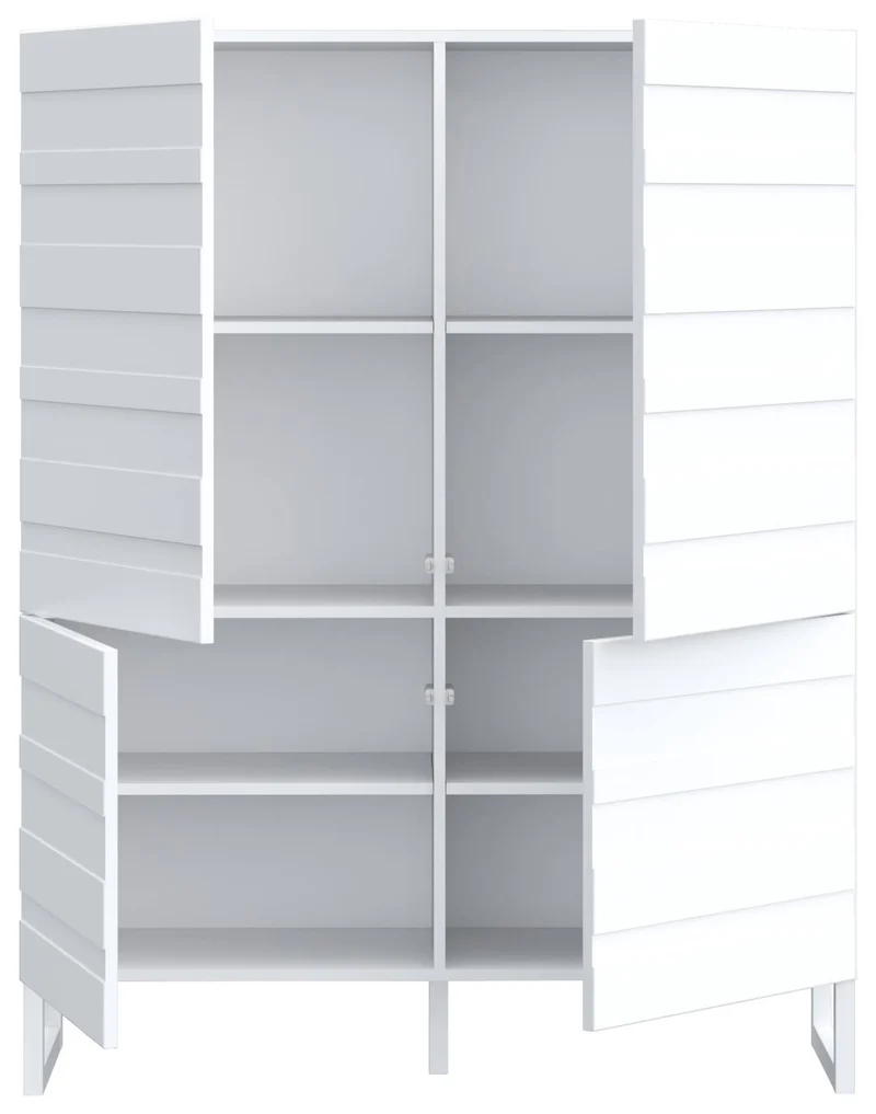 Highboard BRETANIA mit 4 Türen Weiß oder Salbei von Forte