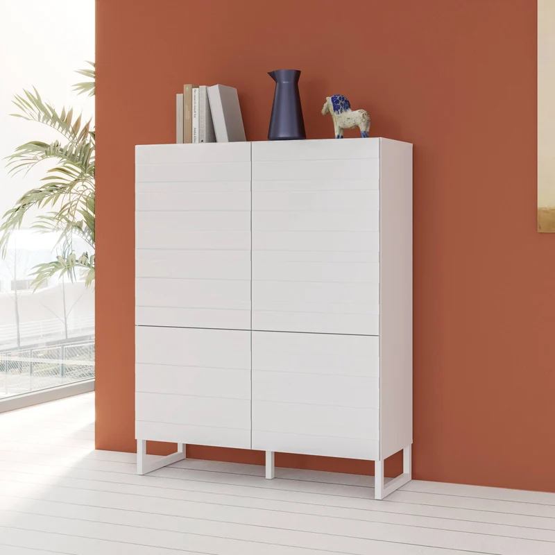 Highboard BRETANIA mit 4 Türen Weiß oder Salbei von Forte