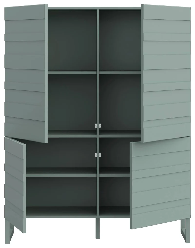 Highboard BRETANIA mit 4 Türen Weiß oder Salbei von Forte