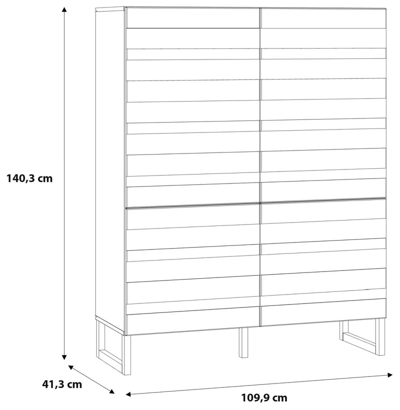 Highboard BRETANIA mit 4 Türen Weiß oder Salbei von Forte