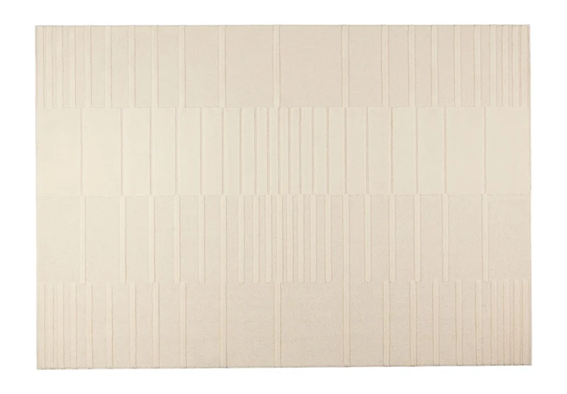 Wollteppich Crossing 160x230 cm in Beige mit grafischem Zebra-Muster