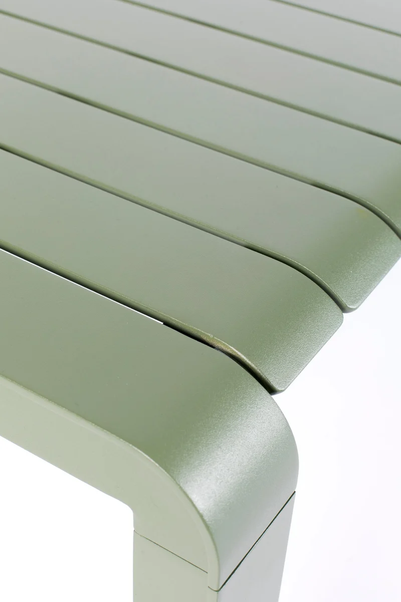 Gartenmöbel-Set Vondel mit Tisch, 2 Stühlen & Bank, Aluminium Grün
