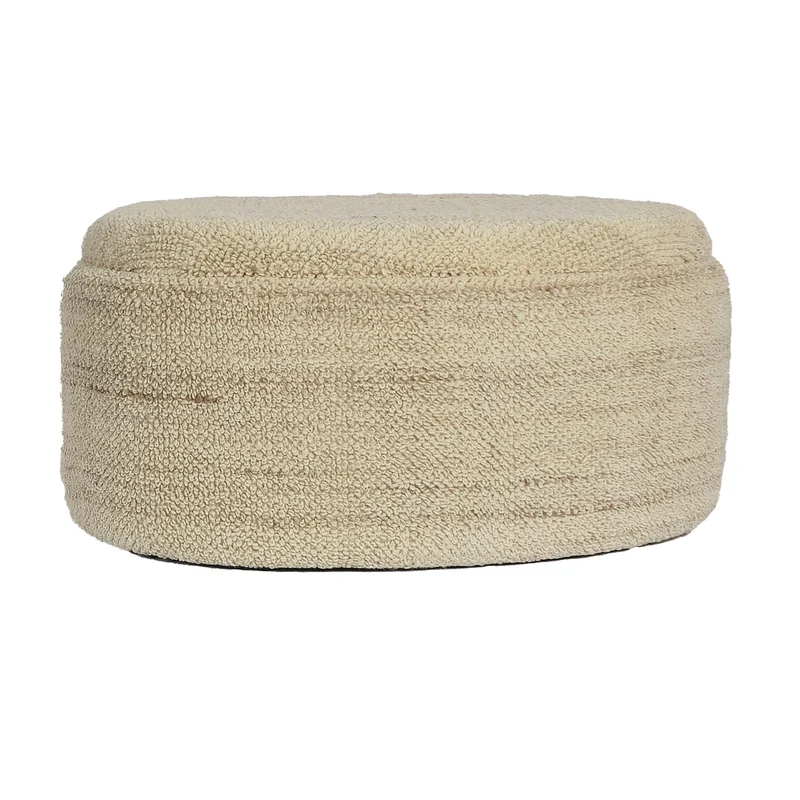 Sitzhocker mit Stauraum Wolle oval 81cm Braun Polsterhocker modern