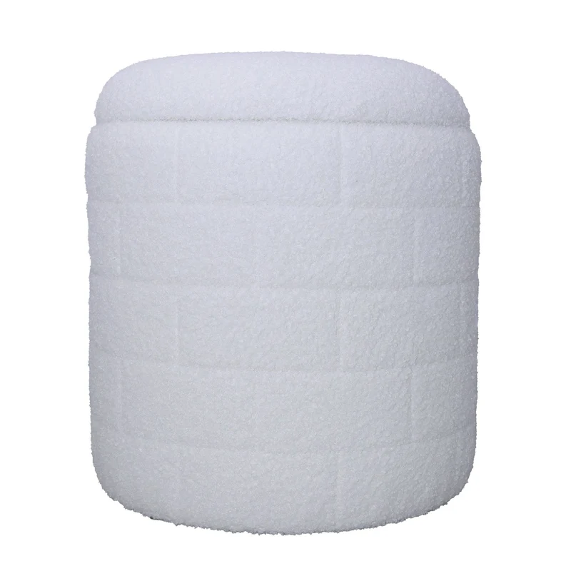 Sitzhocker mit Stauraum 40x40x45 cm Stoff Weiß abnehmbarer Deckel