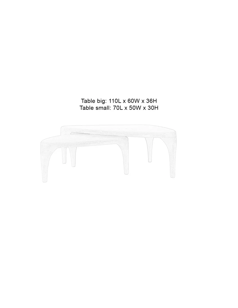 Couchtisch Isla 2er-Set aus Gummibaumholz mit Akazienfurnier, Walnuss