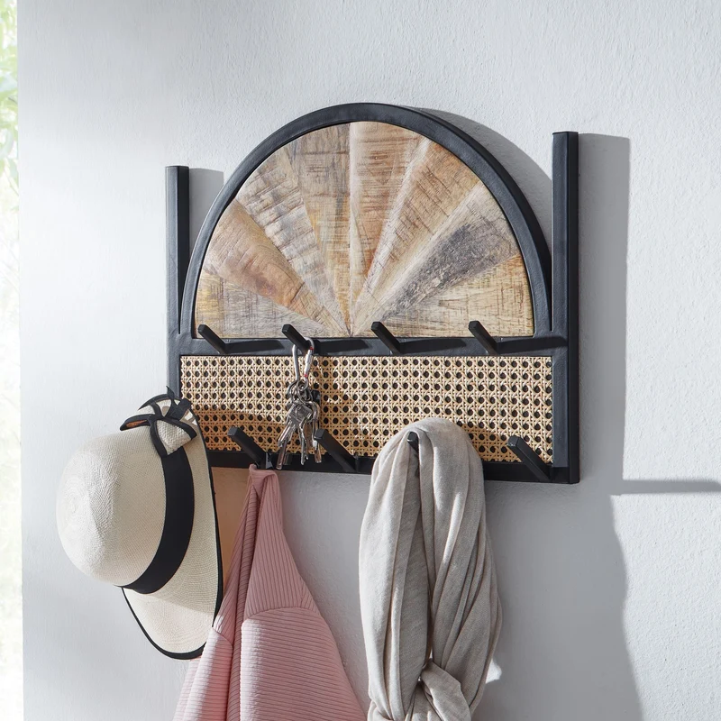 Wandgarderobe Mango Rattan 53x40x7,5cm Hakenleiste Wiener Geflecht